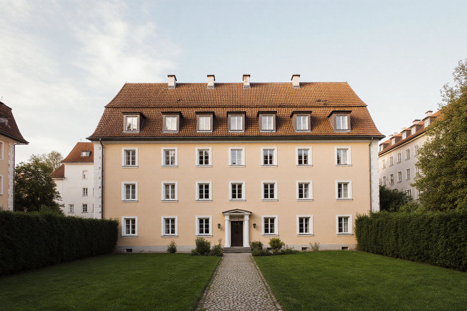 Österreichisches Mehrfamilienhaus mit Grünfläche